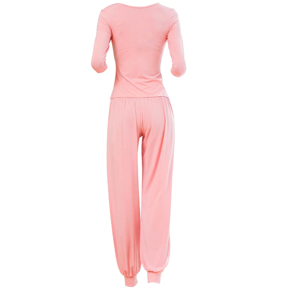 

1 Set Loose Yoga Outfits Activewear Set Shirts and Trousers Set