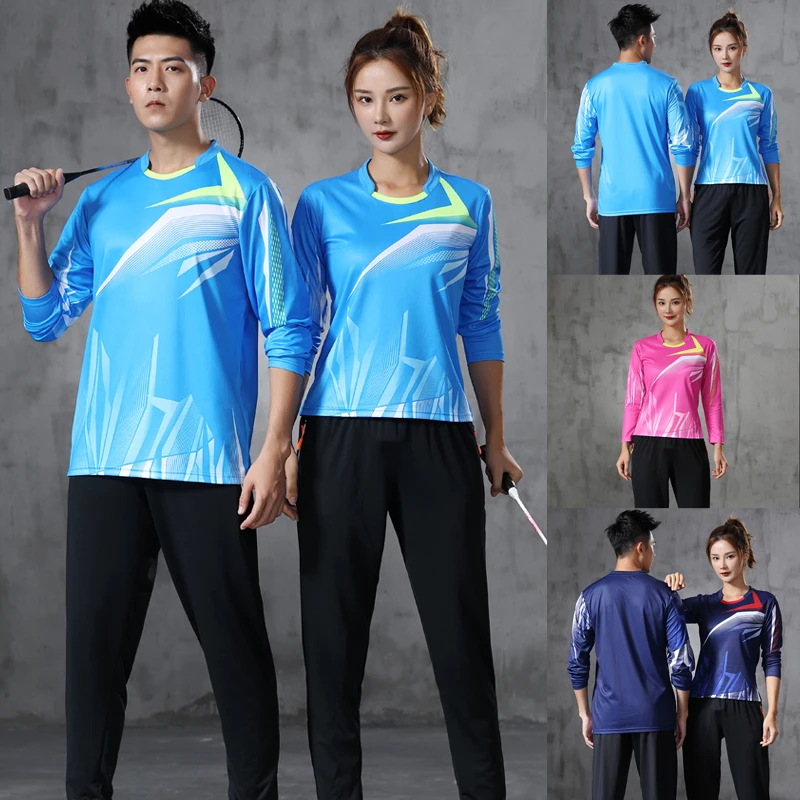 

New 2022 Long-sleeved sports T-shirt men/women's,Quick-dry Breathable Tennis wear Shirts,Badminton Sportswear Pant