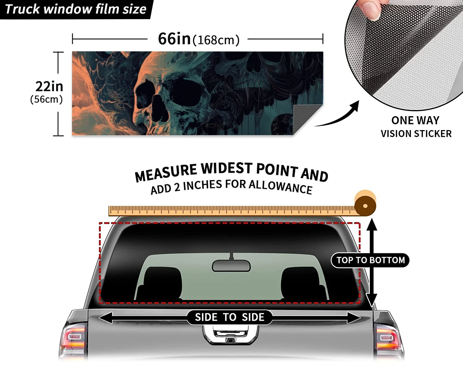 Фэнтезийная картина с черепом наклейка на заднее стекло автомобиля подходит для