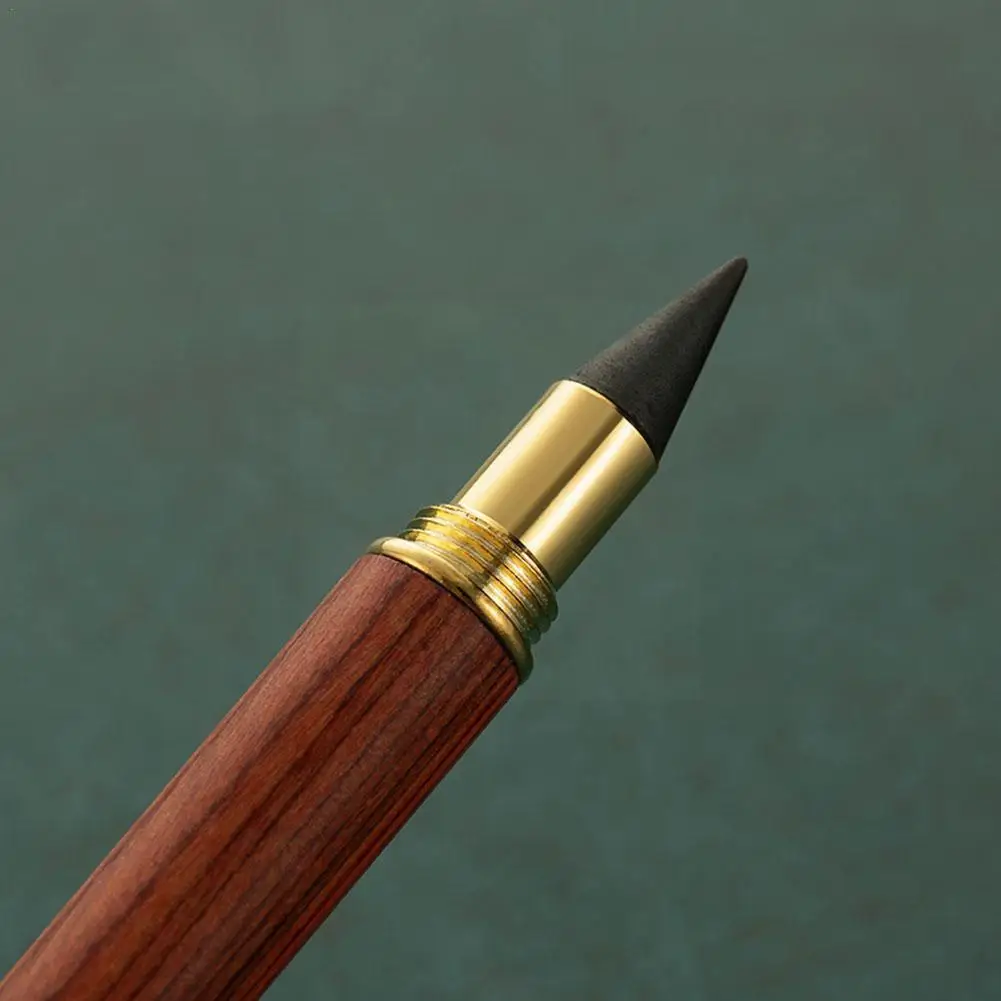

Ретро латунный вечный карандаш HB, деревянный карандаш без чернил, неограниченное письмо, кавайная детская художественная канцелярия, эскиз, картина, Школьные Инструменты Y1A8