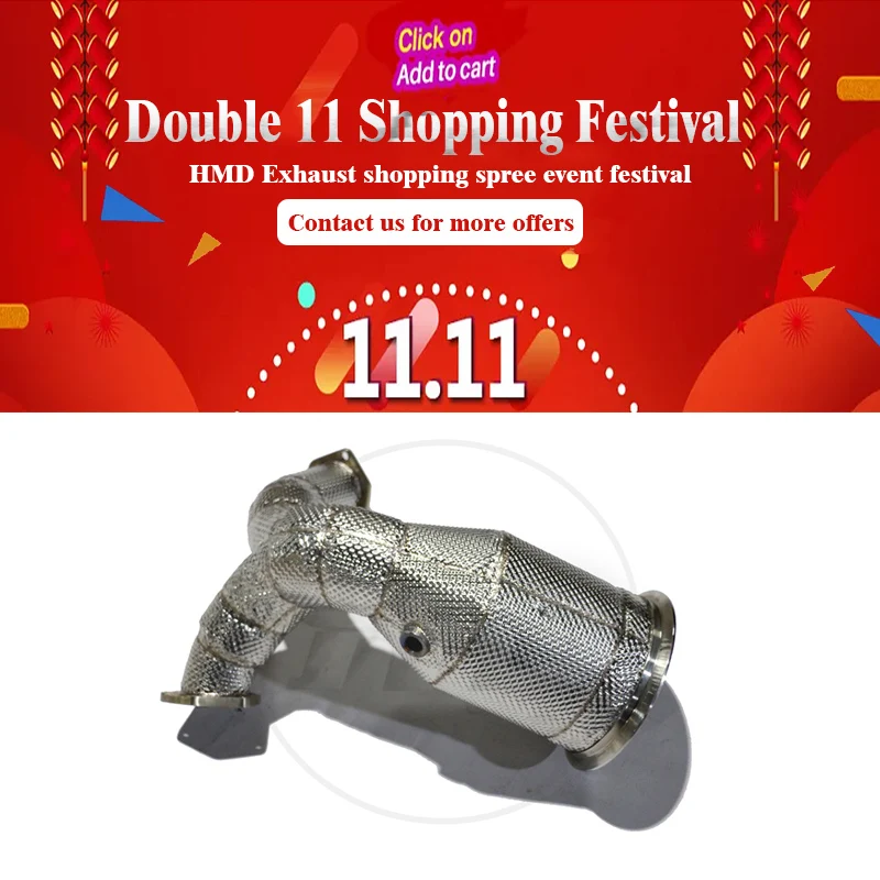 

HMD Exhaust Manifold Downpipe for Audi S4 S5 B9 Car Accessories With Catalytic Header Without Cat High Flow