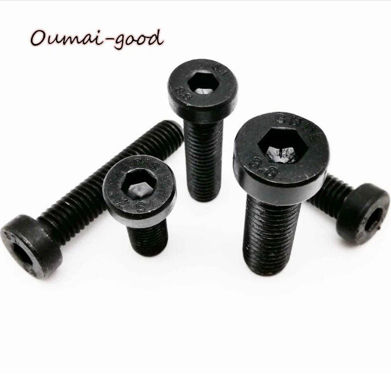

10pcs M4/M5/M6 Grade 8.8 Steel Black DIN7984 Metric Hex Hexagon Socket Thin Low Short Profile Head Allen Cap Screw Bolt L=6-50mm