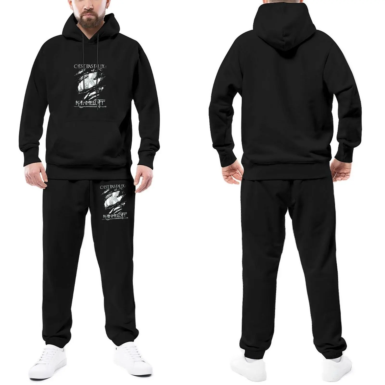 

CEst Pas Faux Kaamelott Trapstar Tracksuits Male Tv Show Sweatsuits Two Piece Casual Hooded Set Date Streetwear Jogger Sets