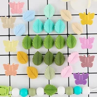 50100pcs silicone beads new mini leafs butterfly beads for jewelry making to make bracelets diy pacifier chain accessories