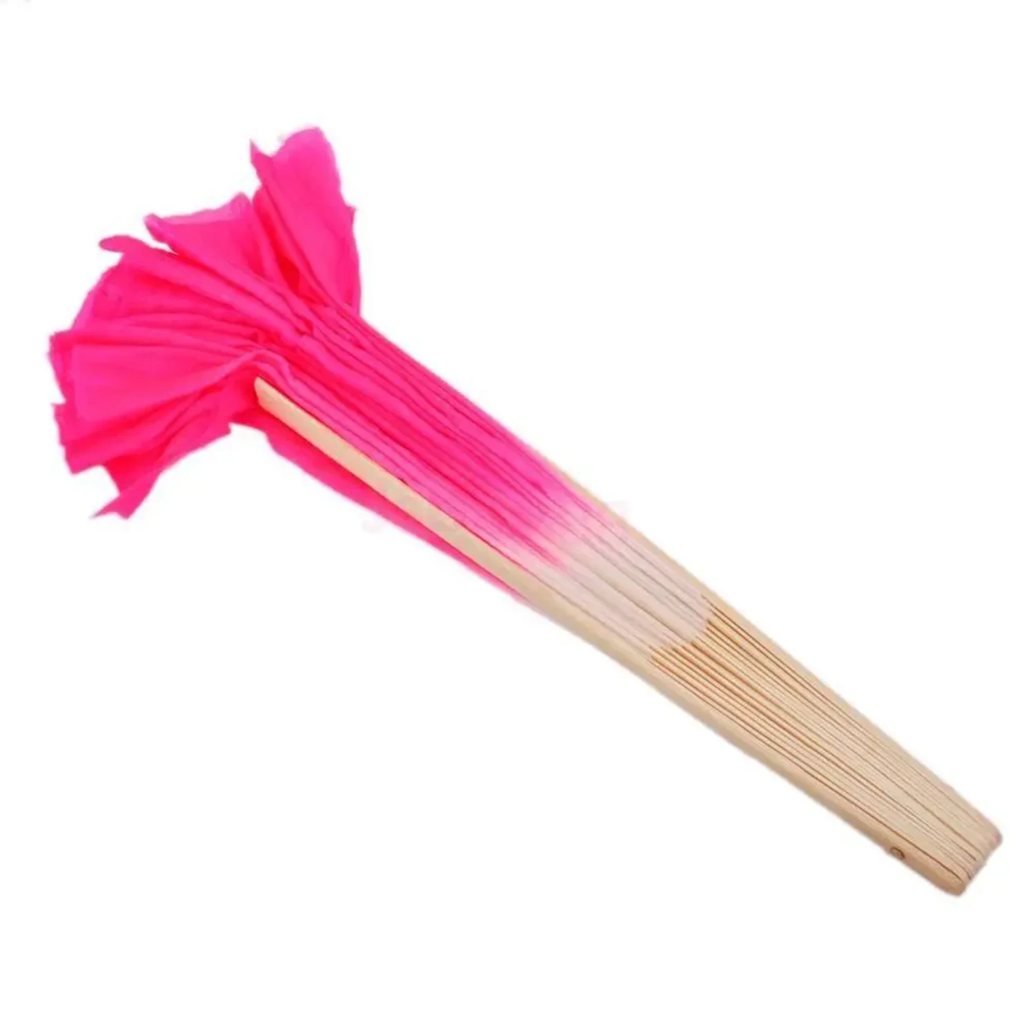 1Pcs Rose Silk Veil Fan Chinese Folk Art Half Circle Bamboo Useful Yangko Dance Party Supplies