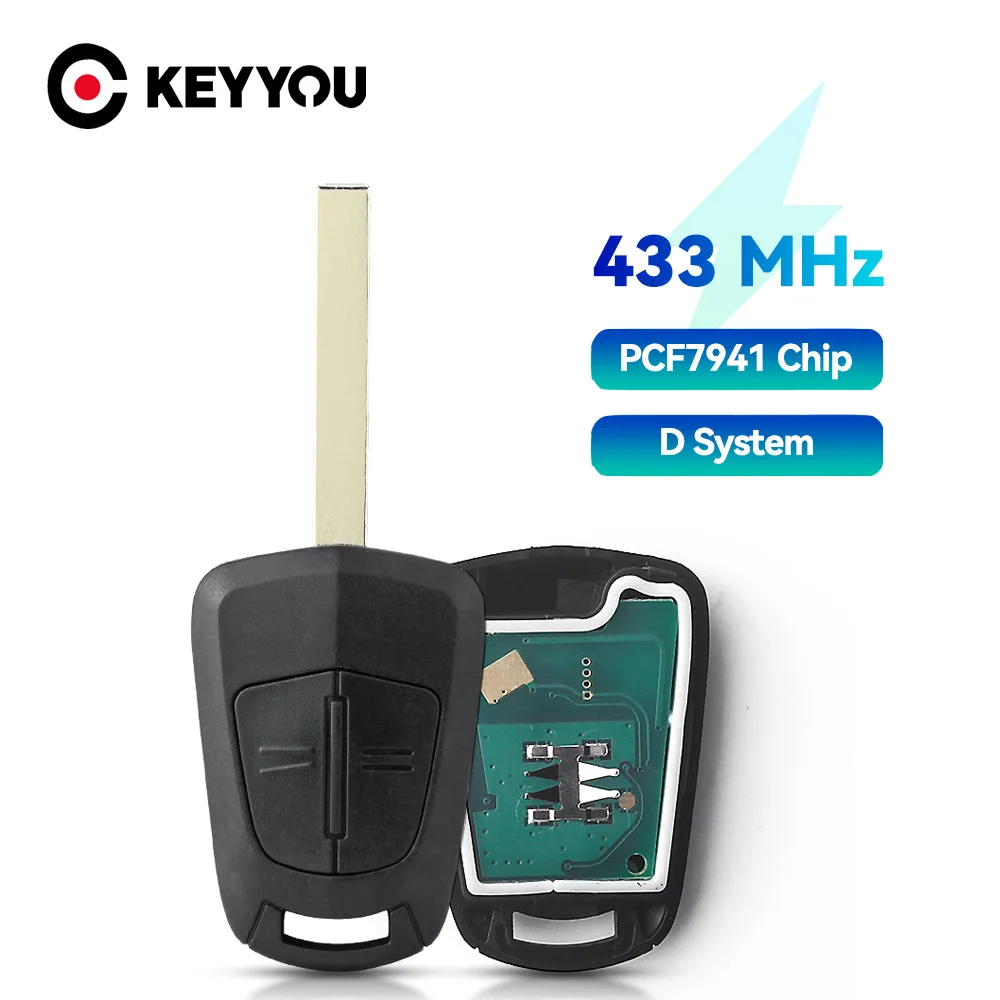 

KEYYOU For Opel Vauxhall Corsa D 2007-2012 Astra H 2004-2009 Zafira B 2005 - 2013 Remote Car Key Fob 434Mhz ID46 PCF7941Chip