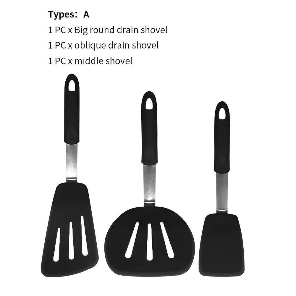 

Лопатка силиконовая с длинной ручкой и отверстием для выпечки