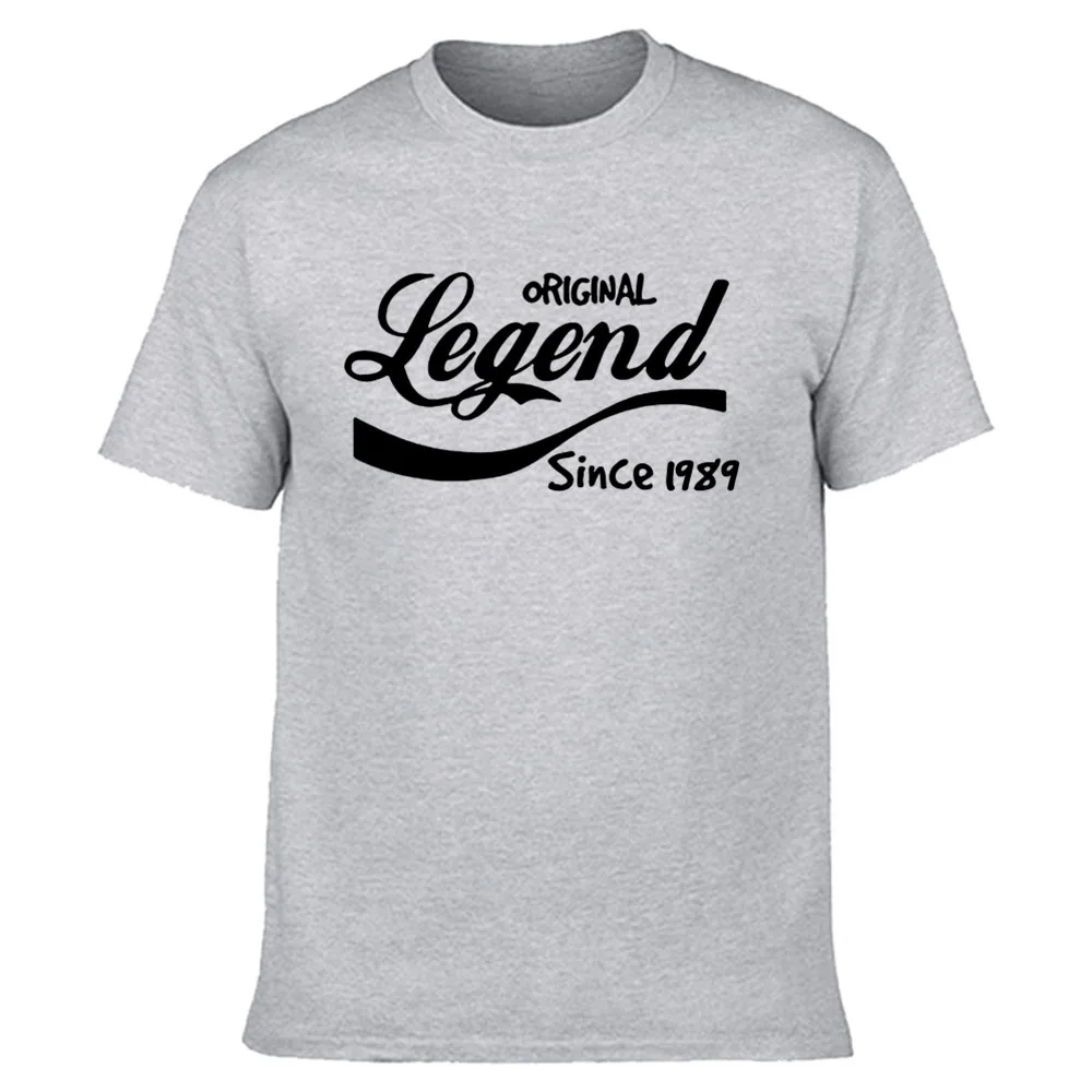 

Fashion Legend Since 1989 T-Shirt Funny Birthday Gift Top Dad Husband Brother Cotton Tshirt Men Clothing Short Sleeve Tops Tees