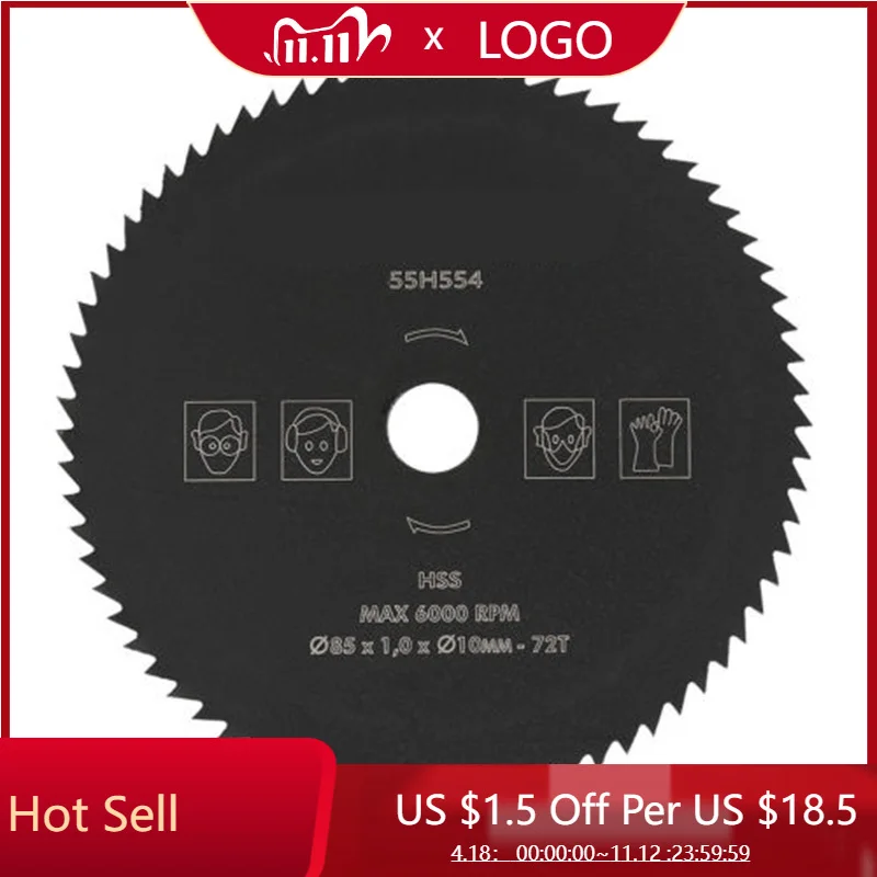 

72 Teeth 85mm*10mm HSS Circular Saw Blade Discs Wheel For Cutting Wood Metal Cut