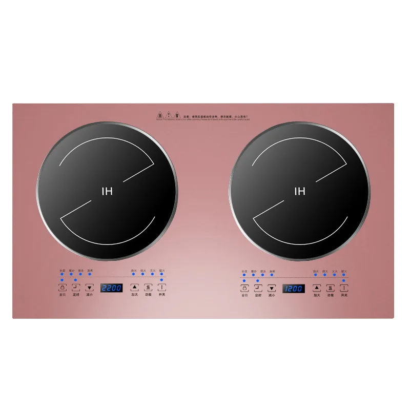 2200W Embedded Double Oven Induction Cooker Home Intelligent Double-head Furnace Inlaid Double-eye High Power