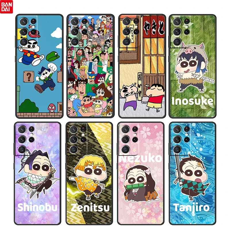 

Cute Crayon Shin-chan For Samsung Galaxy S22 S21 S20 Ultra Plus Pro S10 S9 S8 S7 4G 5G Soft TPU Black Phone Case Funda Cover
