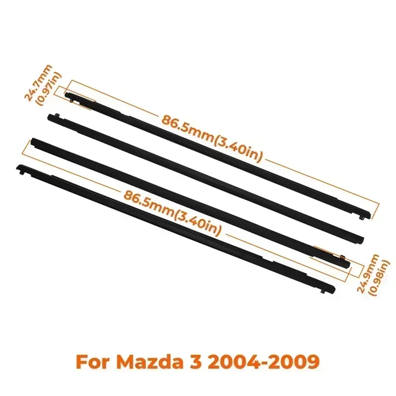 

Для Mazda 6 2004-2012 для Mazda 3 2004-2009, уплотнительная накладка на боковое окно, уплотнительная накладка, хромированная стеклянная герметичная лента, защита двери автомобиля