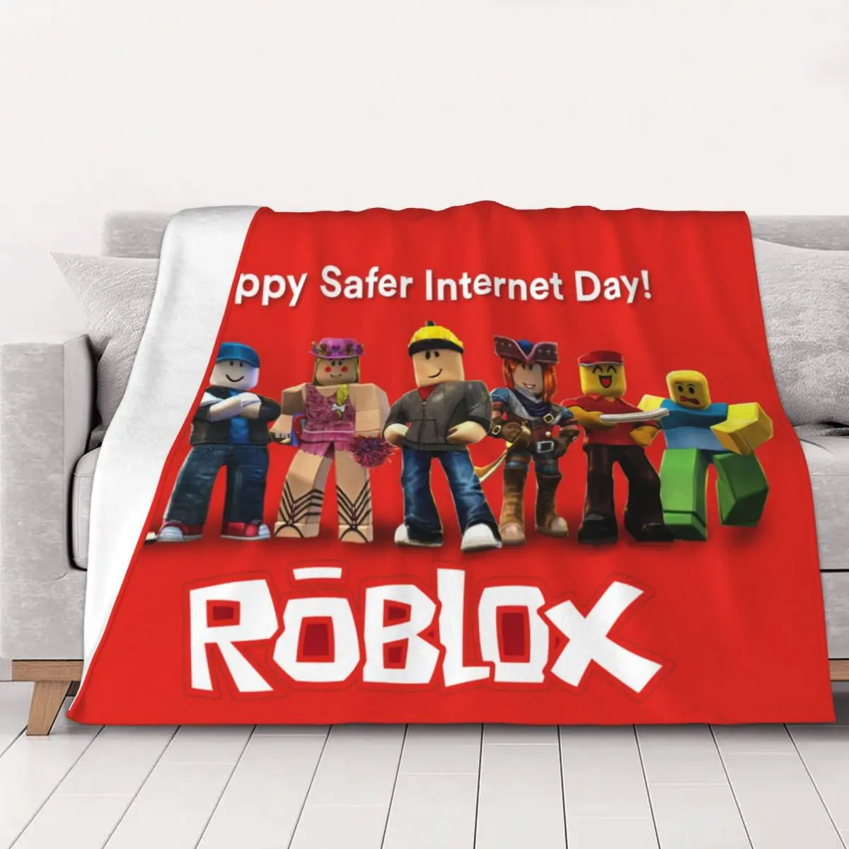 

Теплое фланелевое одеяло для видеоигр Robloxs, плед для постельного белья