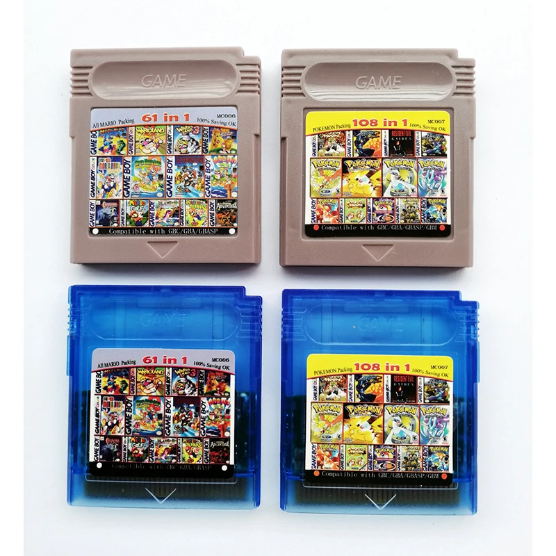 Pokemon Mario Gb Gbc 108In1108/61English for Gameboy Gb Gbc Gba Gbasp Game Console Toy Collection Card