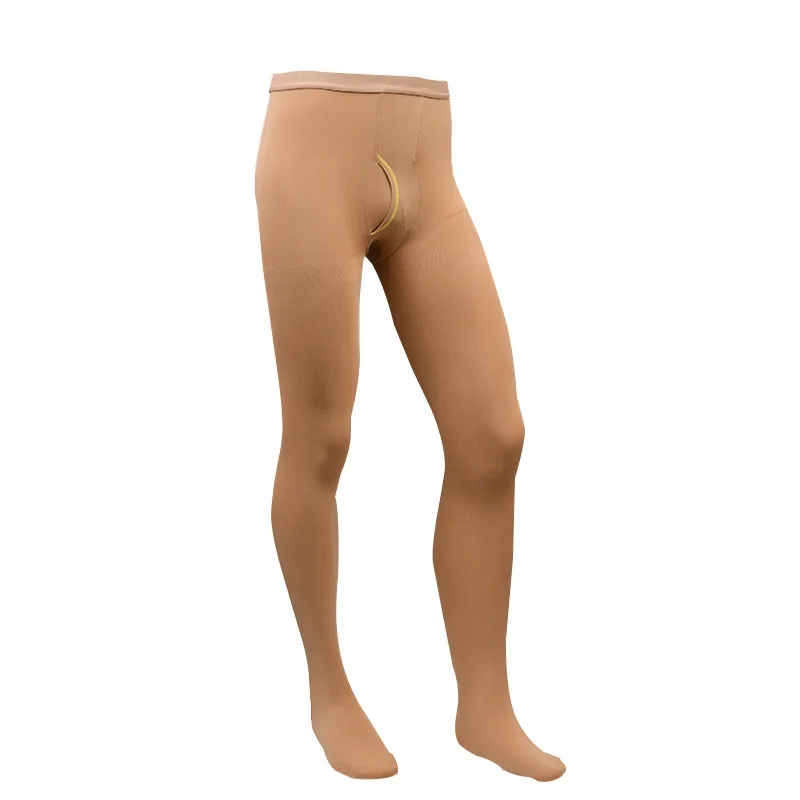 New Winter Solid Color Nylon Long Johns Are Tight Warm Velvet Running Tights Pantyhose For Men