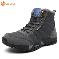 fashion leather mens boots men snow boots outdoor super warm winter ankle boots waterproof motorcycle boots sneakers big size