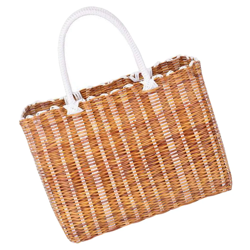 

Basket Woven Shopping Storage Market Flower Containervegetable Baskets Sundries Strawafrican Fair Produce Picnic Trade Grocery