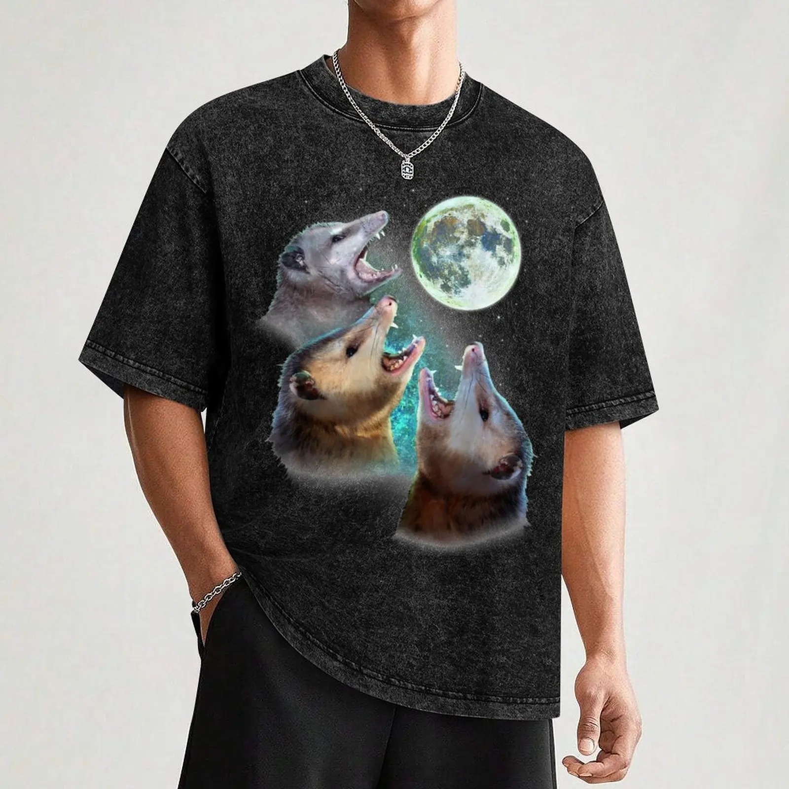 Мужская футболка с принтом Луна и мертвой луны