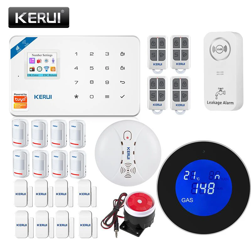 

Система охранной сигнализации KERUI W181 Tuya, Wi-Fi GSM сигнализация для умного дома, управление через приложение, датчик движения, 6 языков, сигнализ...