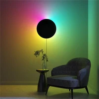 modern rgb wall lamp round square atmosphere sconce for bar coffee living room bedroom staircase aisle wall decoration lights