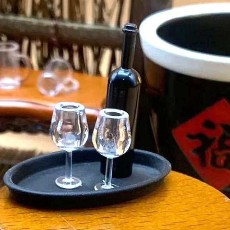 

10Pcs 1/12 Dollhouse Miniature Accessories Mini Resin Transparent Cup Toys