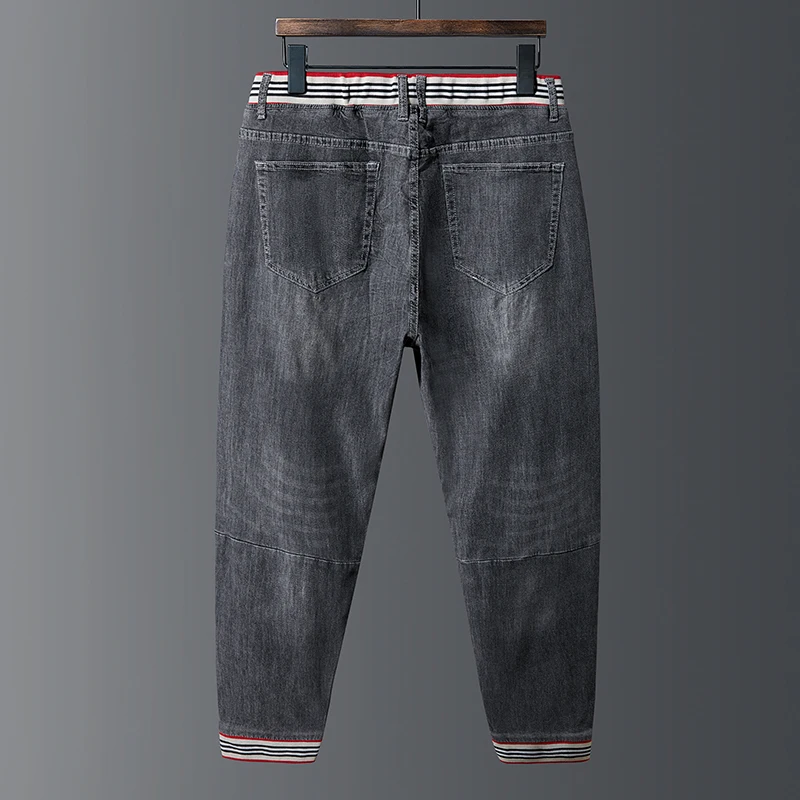 48 Plus Size 2021 Summer High Quality Men's Baggy ripped solid Pants Cargo Male Casual Denim Fashion Mens Long Jeans Trousers