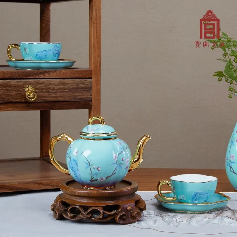 

Golden Small Branch Set pot Tea Cup Home Birthday Gift Cultural Creative
