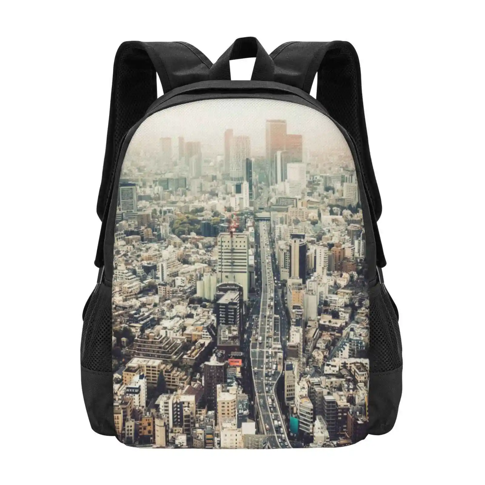 

From Shibuya To Hot Sale Backpack Fashion Bags Shibuya Japan Skyline Panorama Cityscape Sunset Sunbeams Light Skyscrapers Asia