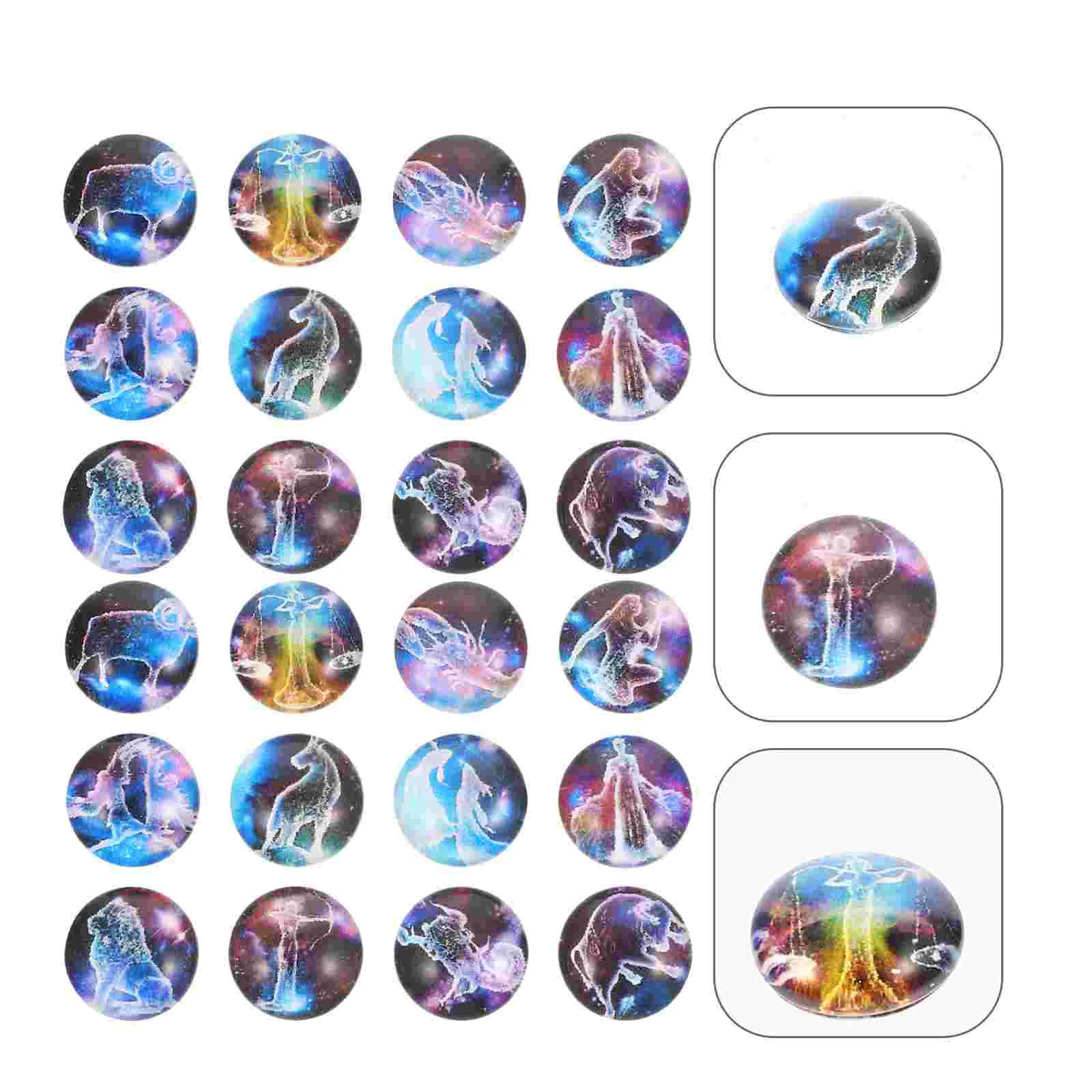 

Diyconstellation Zodiac Dome Gemstone Charms Beads Making Round Sign Pattern Flatjewelry Patternstiles Accessorieslampwork