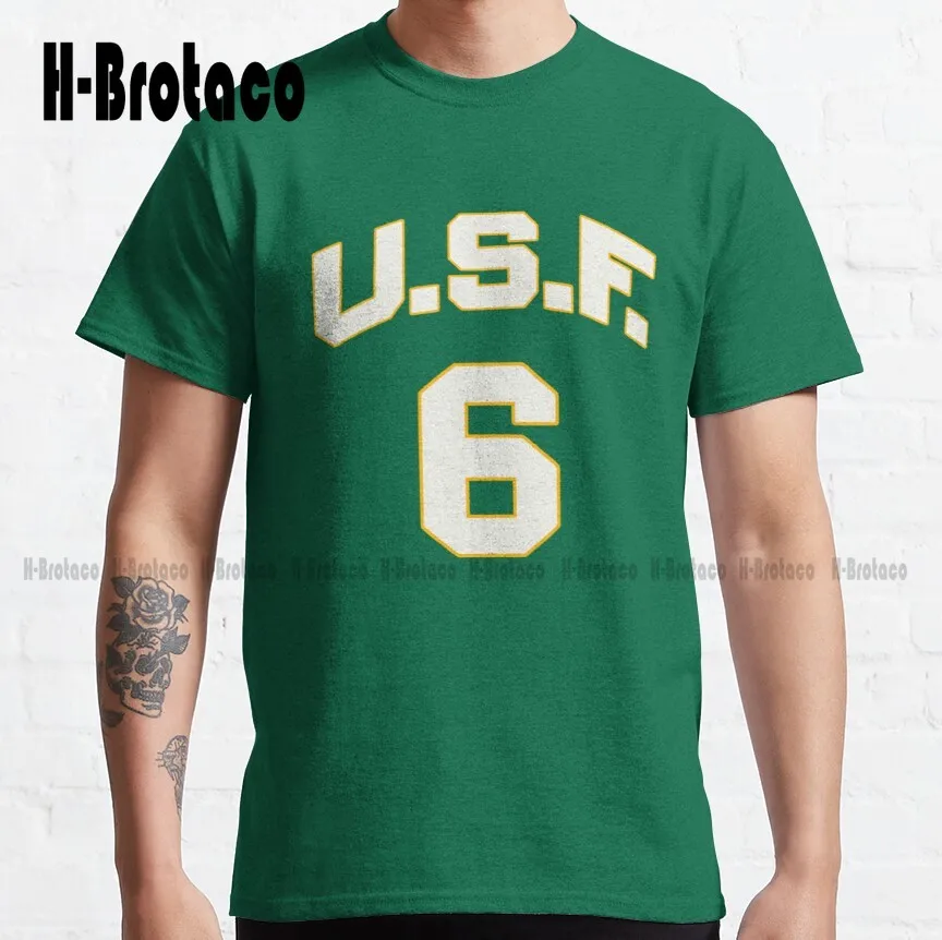 

U.S.F. Bill Russell Jersey Classic T-Shirt Car Shirts High Quality Cute Elegant Lovely Kawaii Cartoon Sweet Cotton Tee Shirts
