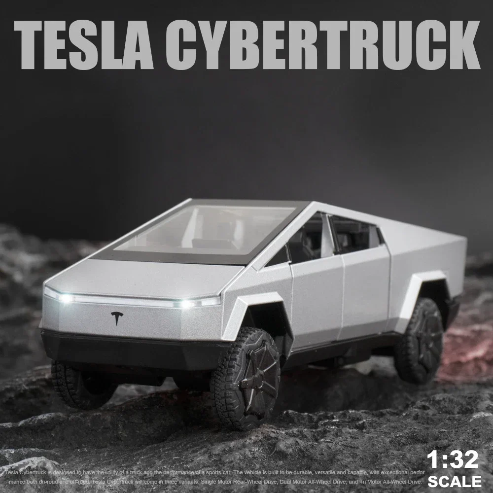 1:32 Tesla Cybertruck пикап модель автомобиля из сплава искусственный звук и фотография
