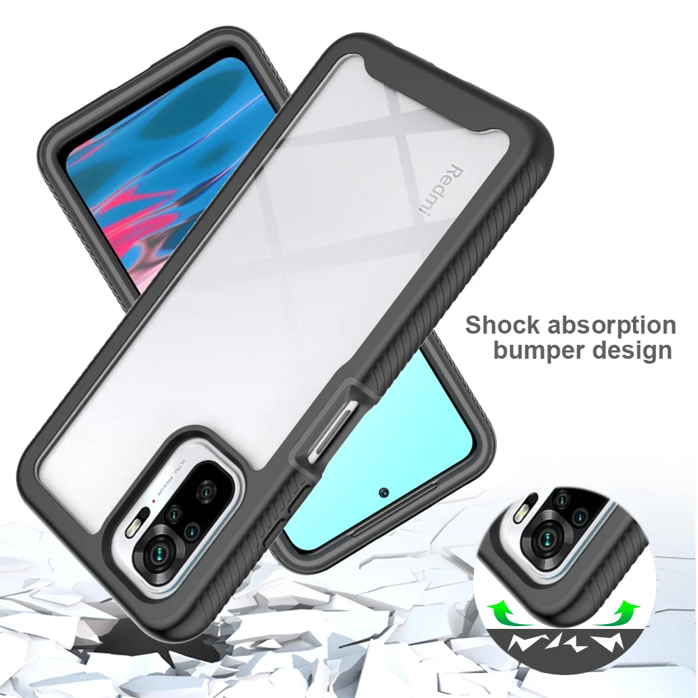 Armor 2 in 1 Phone Case For Redmi Note 10s 10 Pro Note 11 11Pro 11S 4G Note 12 5G 12 Pro 5G 9C Full Protection Shockproof Cover images - 6