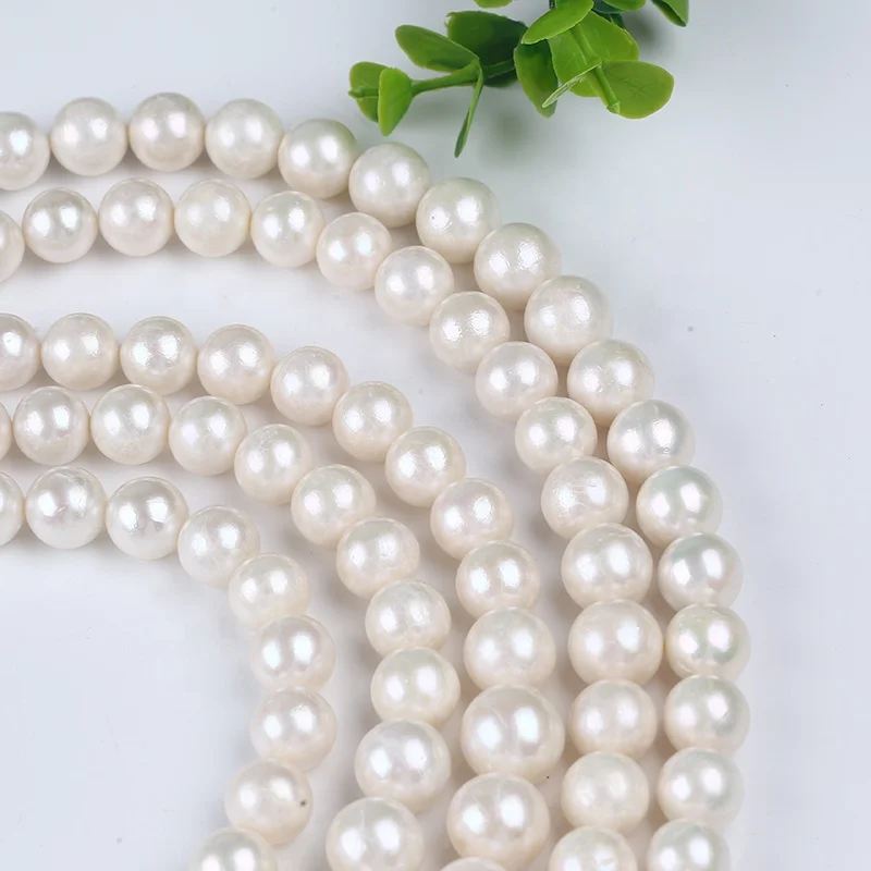 12-15mm freshwater pearl natural white edison round loose pearls strand for jewelry making