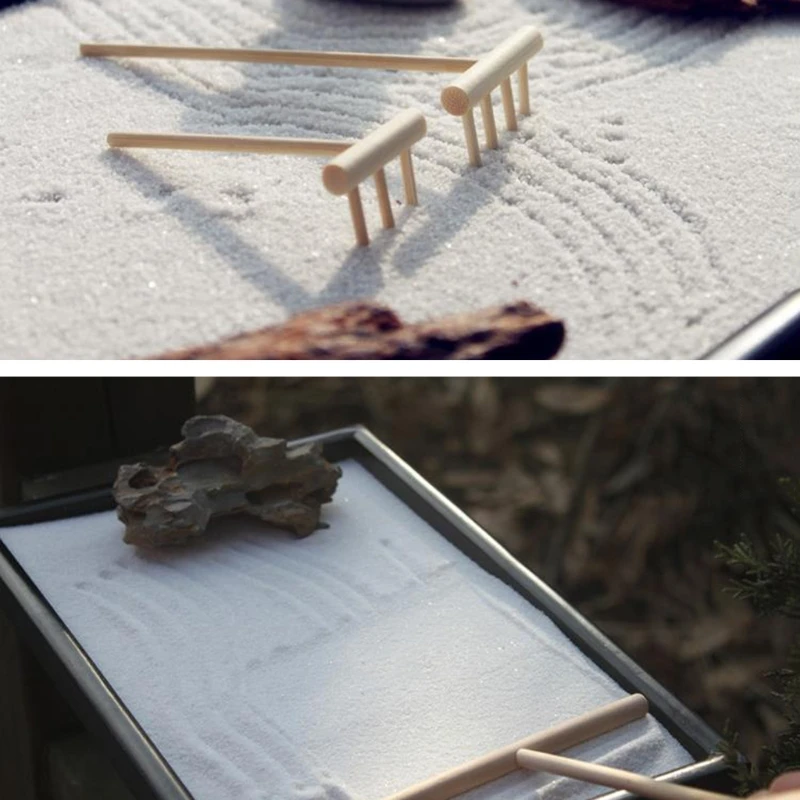 

DIY Painting Kits Mini Zen Garden Rakes Sand Sculpture Drawing Toy Early Learning Art Teaching Supplies for Toddlers Kid