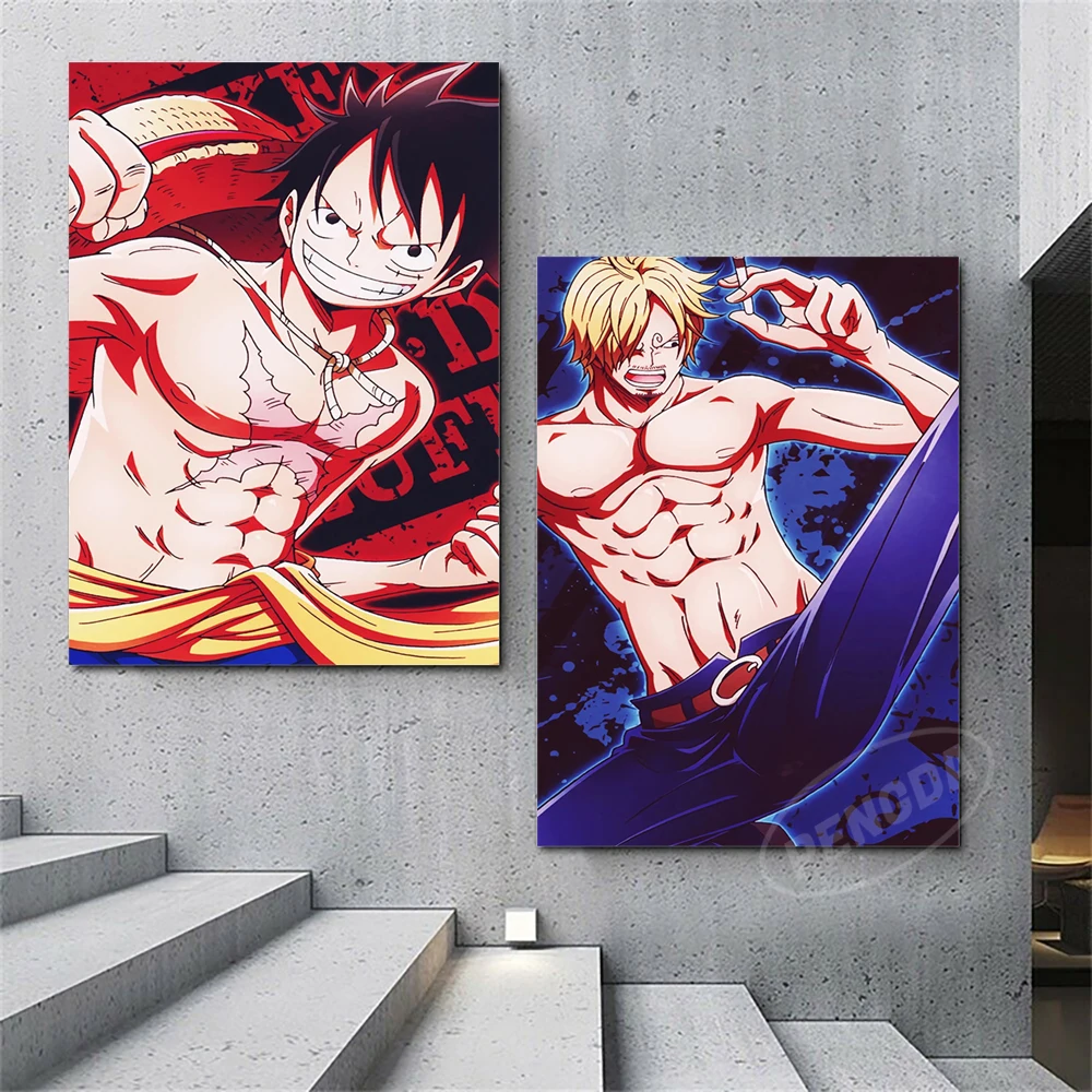 Холст Аниме картины франки One Piece настенный Луффи искусство Сабо домашний Декор