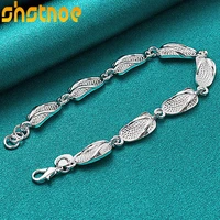 925 sterling silver slippers shoe bracelet chain for women party engagement wedding gift fashion charm jewelry