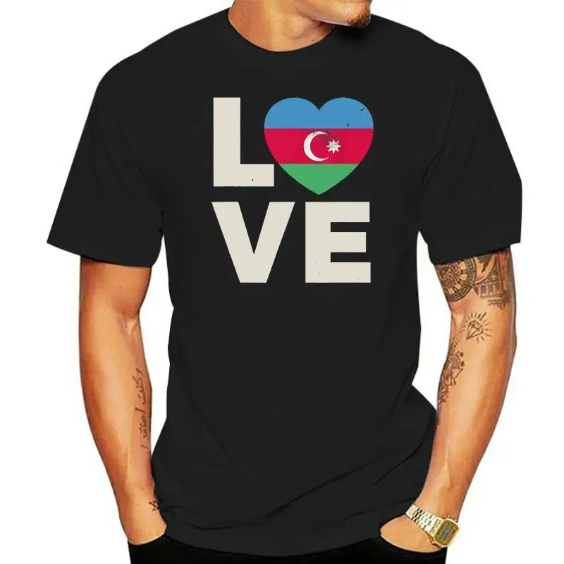 Мужская футболка Love Azerbaijani из хлопка