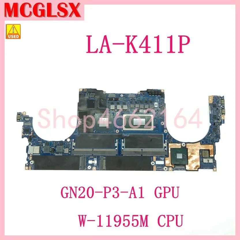 

LA-K411P W-11955M CPU GN20-P3-A1 GPU CN 00WWPY Laptop Motherboard For Dell PRECISION 5560 Mainboard 100% Tested OK Used