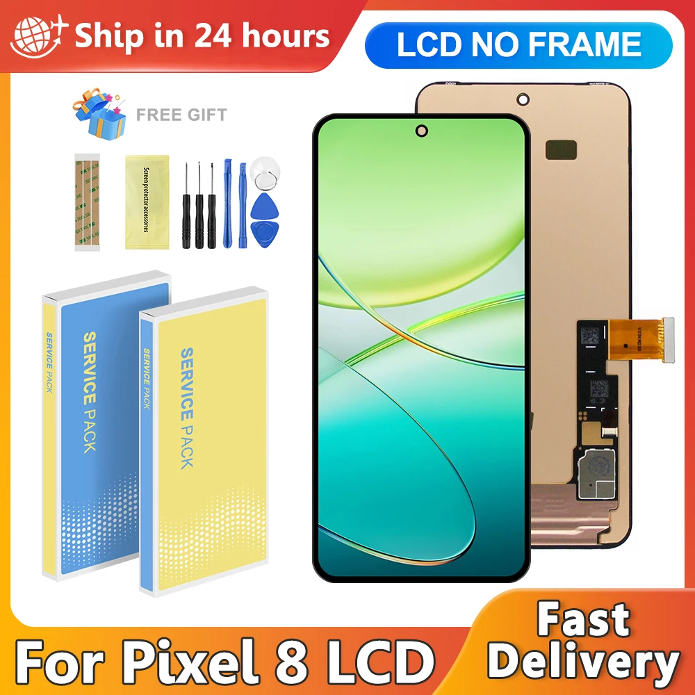 6 2-дюймовый экран для Google Pixel 8 GKWS6 G9BQD GA04851-US GZPFO GPJ41 ЖК-дисплей в сборе с сенсорным