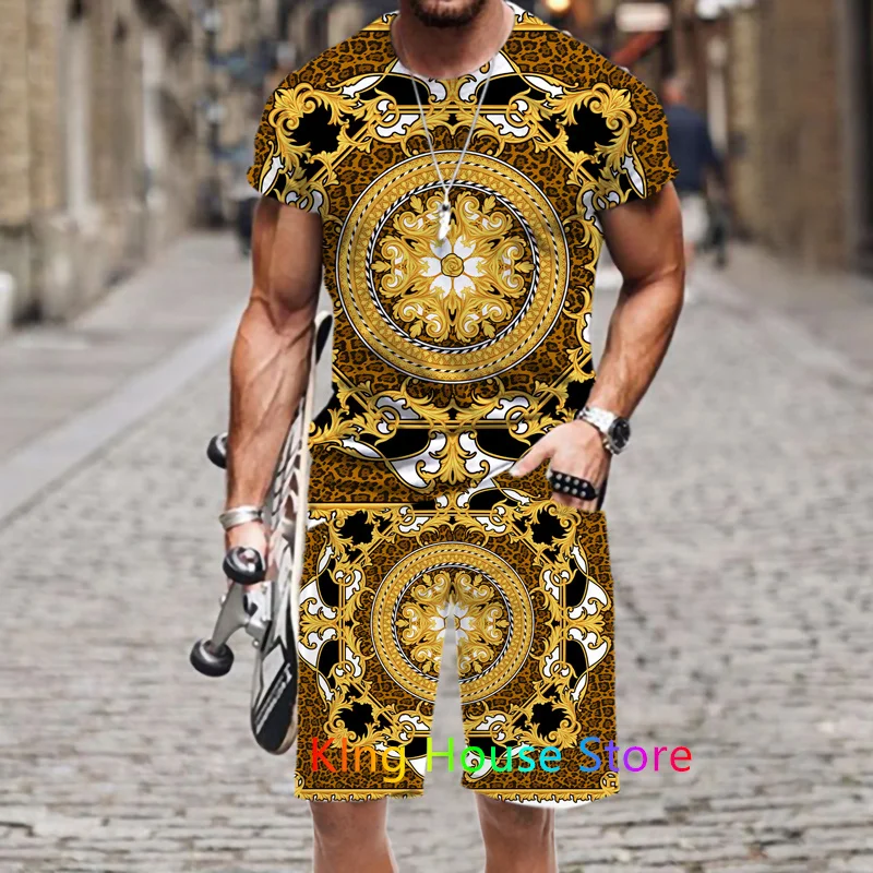 Men Luxury Clothes Set Tracksuit 2 Piece Set 3D Print Outfit Jogging Set Fashion Trend Streetwear Casual Male Sportwear Suits