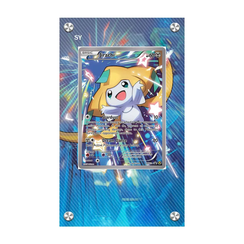 Фото Художественный дисплей для карты Pokemon Zekrom Reshiram Саламаence Yanmega, акриловый застрявший кирпич, расширенная витрина для карточек, 15X9 см №5