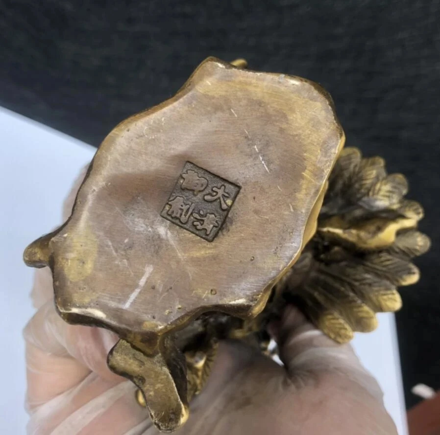 Китайская латунная коллекция Мужская статуя с крыльями орла Декор для дома и