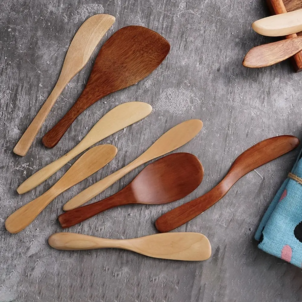

Wooden Sandwich Spreader Butter Knife Marmalade Knife Wooden Tableware With Thick Handle Knife Style Cheese Cutter