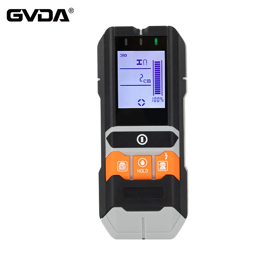 Gvda em Detector de Metais Parede Fiação Profundidade de Madeira Detector de Umidade Medidor Parede Scanners Localizador Parafuso Prisioneiro ac Tensão Rastreador de Fio Vivo Detectores de metal industrial
