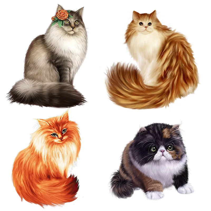 

Three Ratels CM42 Lovely fluffy cat with big tail Family decoration wall stickers toilet stickers children's gifts