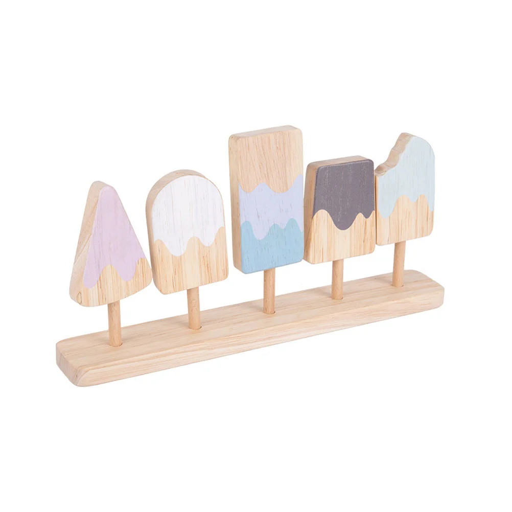 

Toy Playwooden Pretend Ice Set Toyspopsicle Child Kitchen Kidsearly Educational Kid Cognitive Cream House Prop