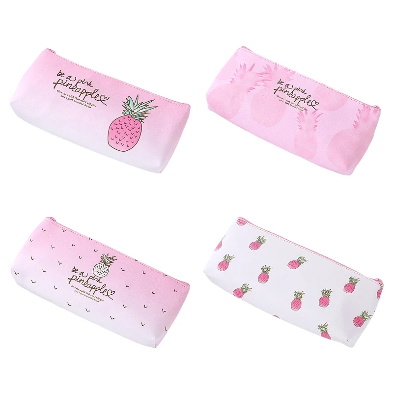 Exquisite Girl Pencil Case Pineapple Stationery Holder for Travel Office School |
