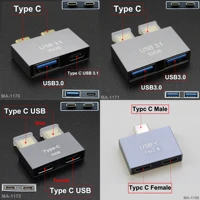10gbps dual typc c usb 3 1 splitter type c male to dual type c female usb 3 0 charger adapter hub converter double male type c