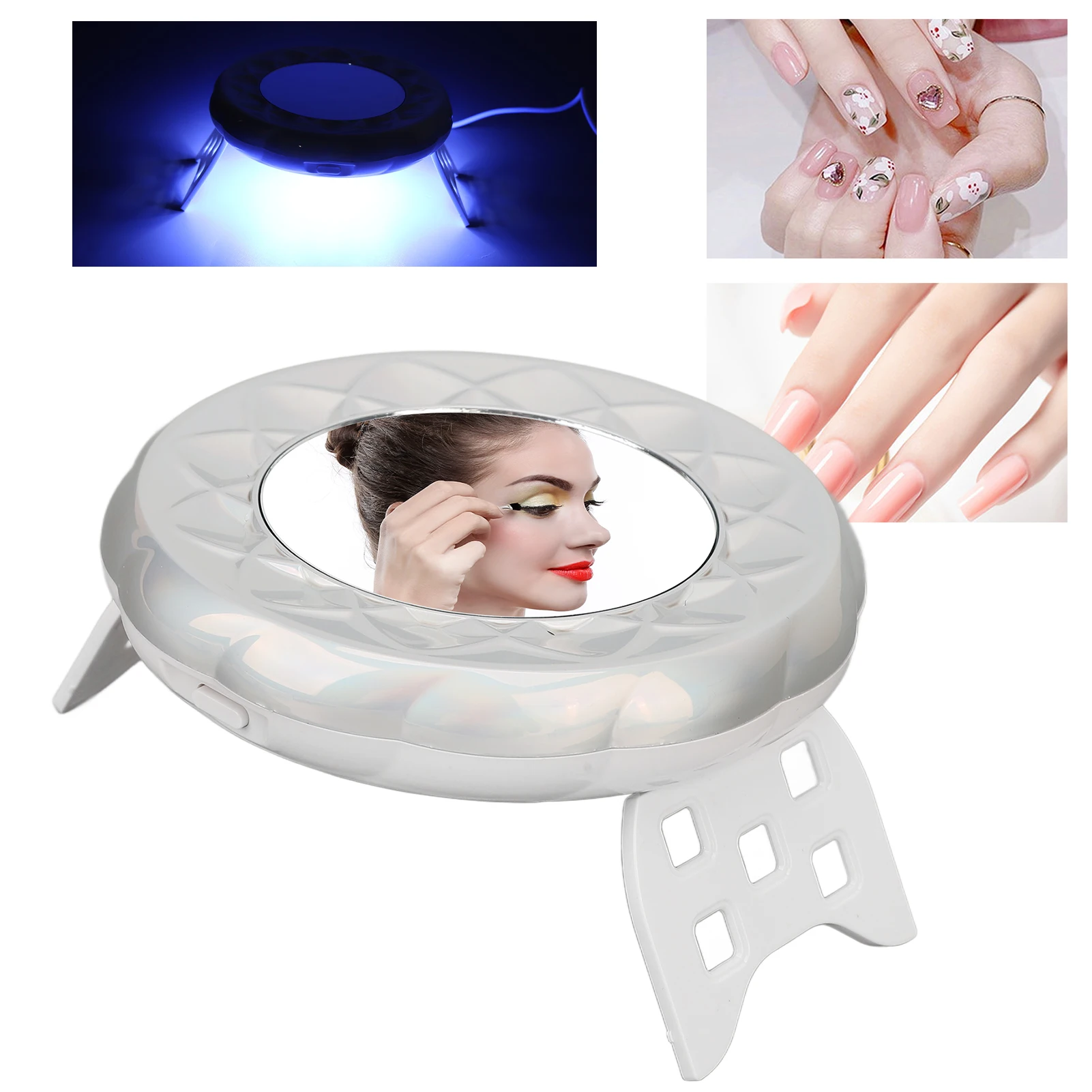 

18W Foldable Nail Dryer Lamp with Mirror 18pcs Light Chips Portable USB Charging Nail Gel Polish Curing Light Manicure Tool