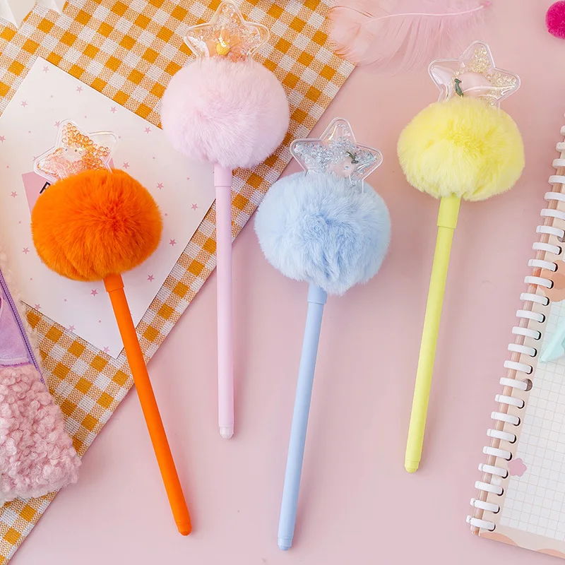 2 шт./упак. милая плюшевая звезда гелевая фоторучка рекламная с черными чернилами